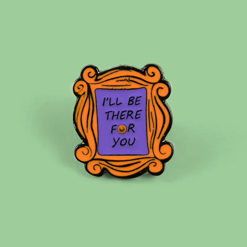 Fashion Casual Letter Alloy Brooches Commute Gift Drip Oil Frame Badges Pins for DIY Bag Clothes Hat T-shirt Jeans Accessory