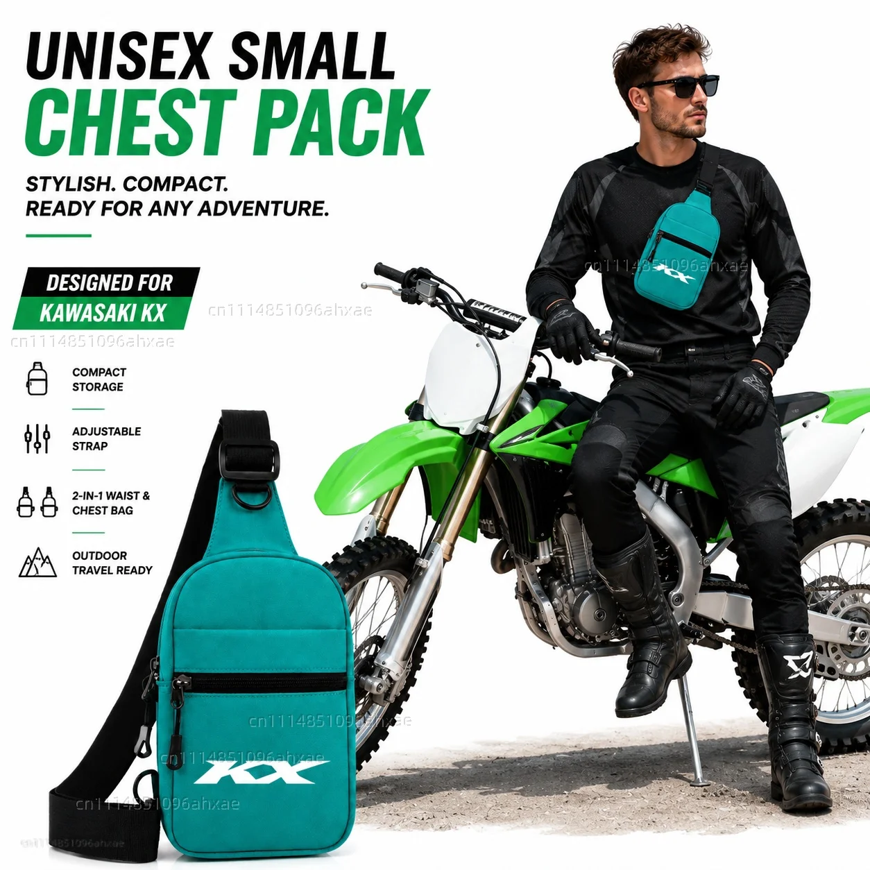 

Motorcycle 2In1 Multi-functional Waist Bag Chest Bag Outdoor Travel Bag For Kawasaki KX65 KX80 KX85 KX125 KX250 KX250F KX450F