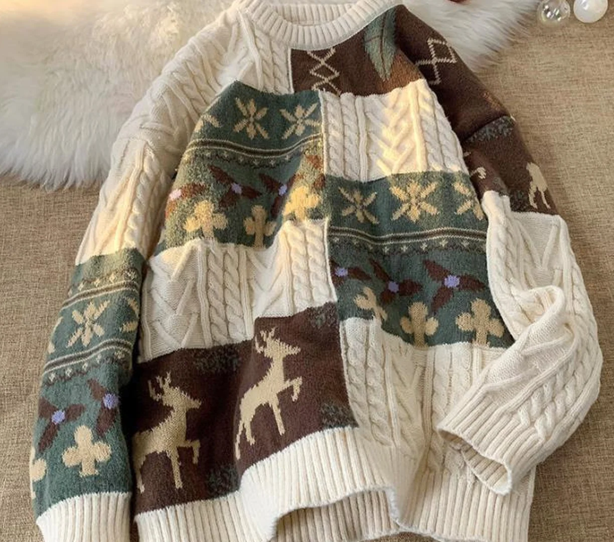 

Женский осенне-зимний индивидуальный тренд, пуловер с круглым вырезом в стиле хип-хоп, свитер для пары, свободный повседневный топ с длинными рукавами для ленивых