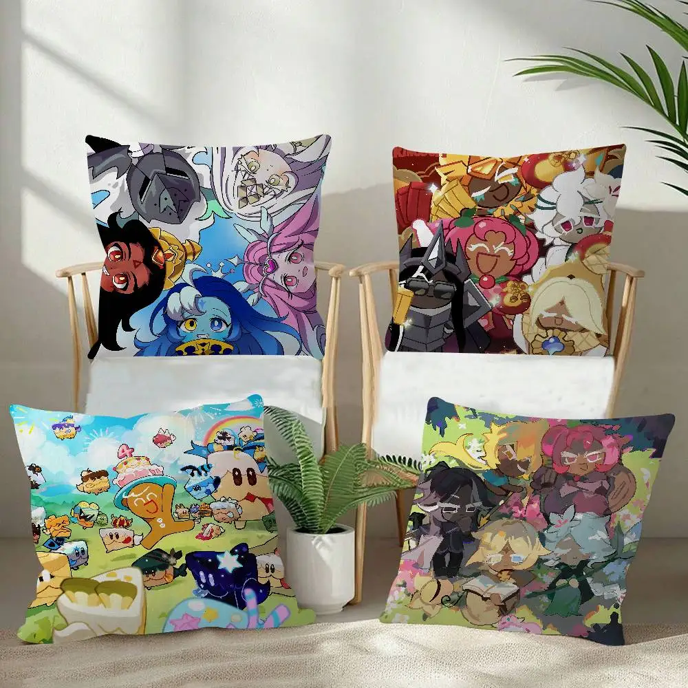 Cushion Cover Soft Decorative Square Cushion Covers 45x45cm Pillowcases For Sofa Couch Bedroom Funny Anime Cookie Run Kingdom