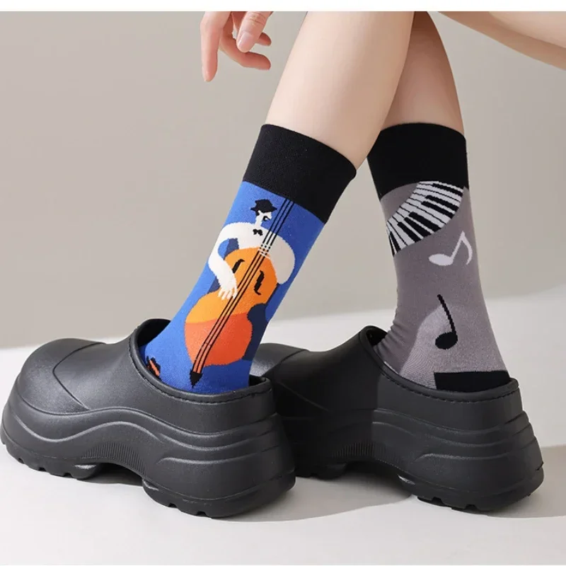 1 คู่ถุงเท้าผู้หญิง Original AB ถุงเท้า Van Gogh ประภาคารสัตว์ทะเลถุงเท้า Four Seasons Unisex สําหรับของขวัญวันเกิด