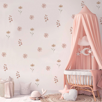 28Pcs Watercolor PVC Flora Peel and Stick Wall Stickers Removable for Kids Room, Playroom, Nursery, Colorful Wall ,Toilet Mirror