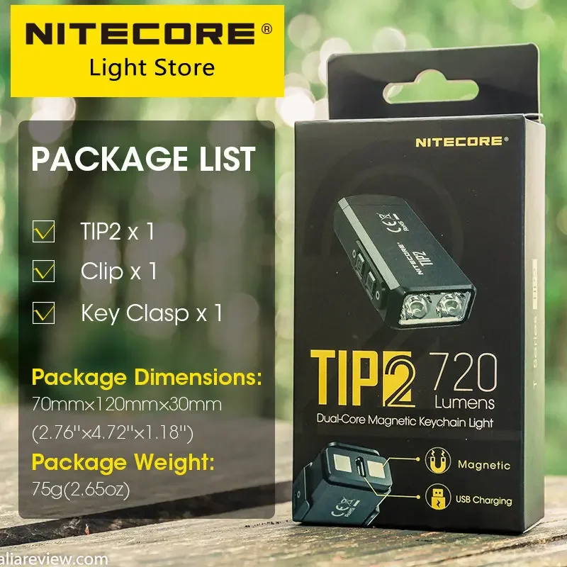 

Мини-брелок NITECORE TIP2, двухъядерный Магнитный маленький светильник для ключей, яркая Многофункциональная портативная вспышка для повседневного использования