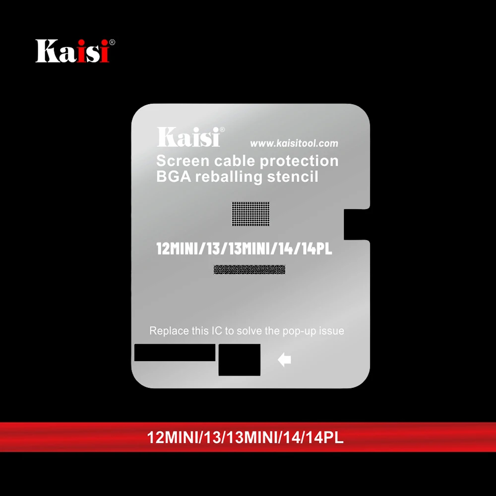 Kaisi LCD Screen IC Protection BGA Reballing stencil per iPhone 11 12 13 14 Pro Max Flex Cable Screen Chip Protection Template