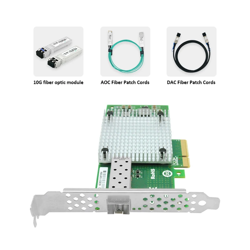 LR-LINK 1016PF-SFP+ 10Gb Network Card Single-port Ethernet PCI Express Fiber Optical Server Adapter NIC Intel Chip Based