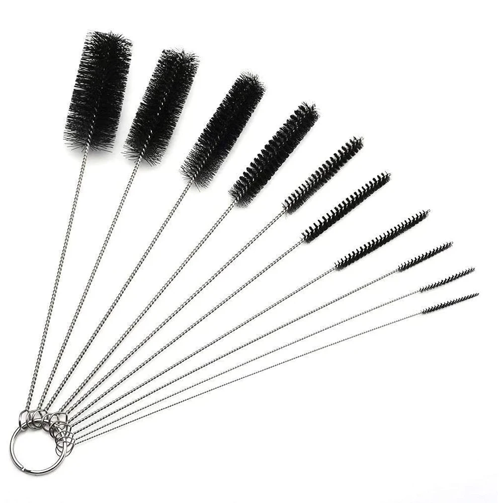 

10PCS Stainless Soft Hair Glass Tube Cleaner Brushes Carburetor Carbon Dirt Jet Remove Cleaning Brushes Tools for Motorcycle