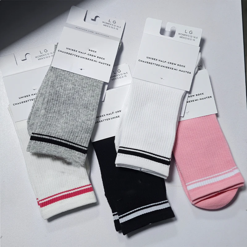 جوارب رياضية للنساء، جوارب اليوغا، جوارب رياضية خارجية، جوارب طويلة أنبوبية قابلة للتنفس، جوارب رقيقة متوازية الشريط للفتيات