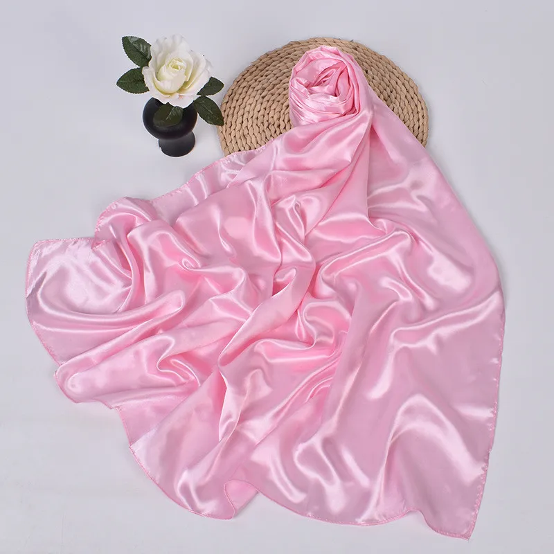 90 cm Seide Schal Schal Headwraps Für Frau Mode Vier Jahreszeiten Haar Zubehör Hijab Foulard Bandana Femme Kopftuch – Detail 15