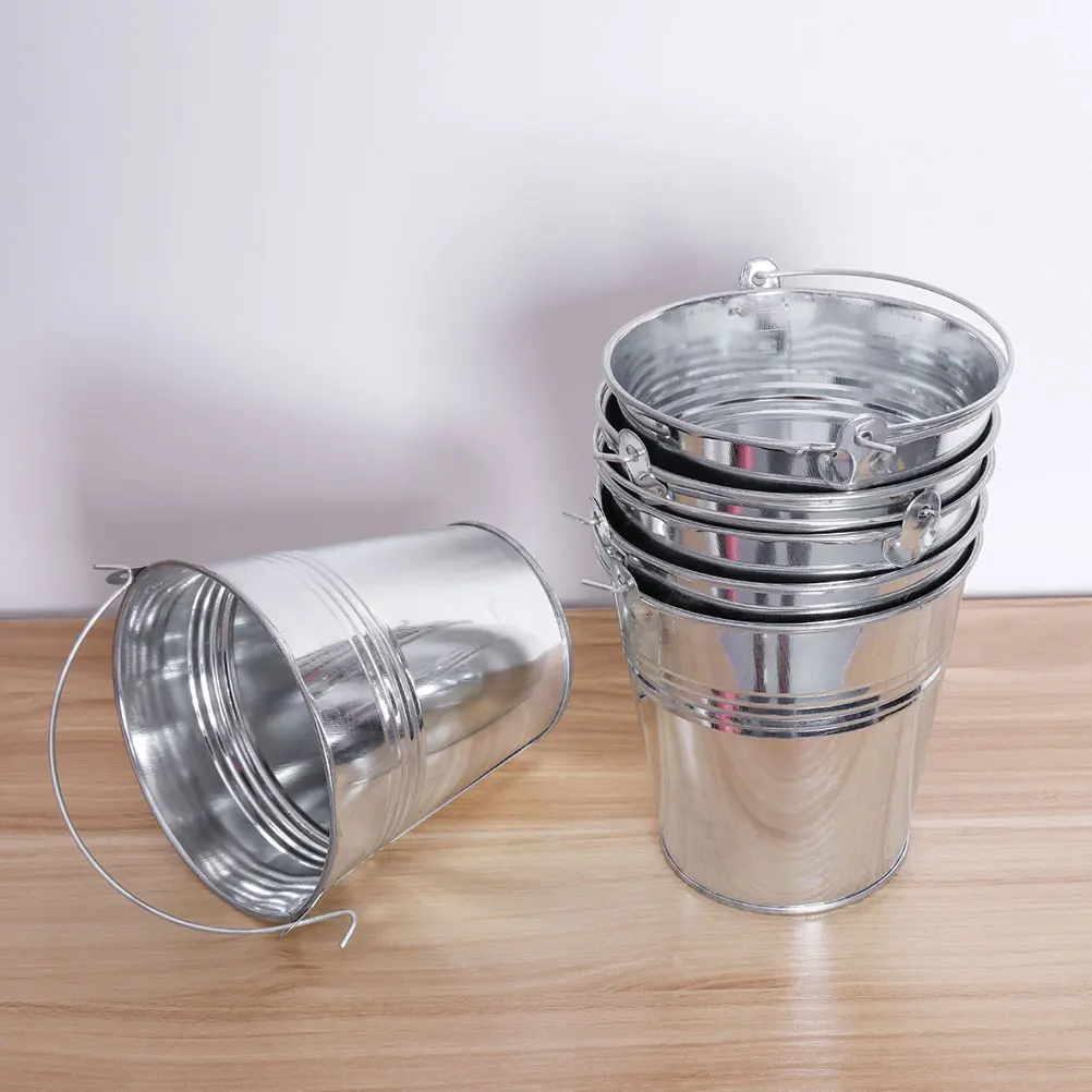 5Pcs Tin Buckets Sm…