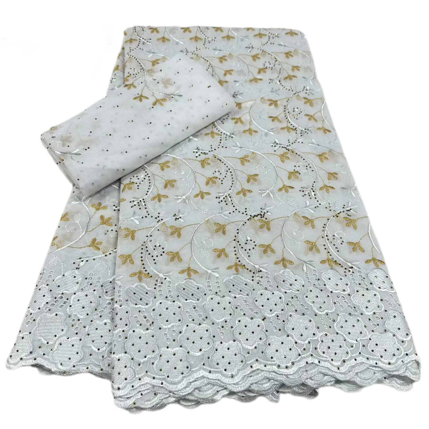 

Белая 5 + 2 ярда/комплект, высокое качество, африканская швейцарская вуаль, кружево для свадьбы, 100% хлопок, ткань с вышивкой, Нигерия, шитье свадебного платья