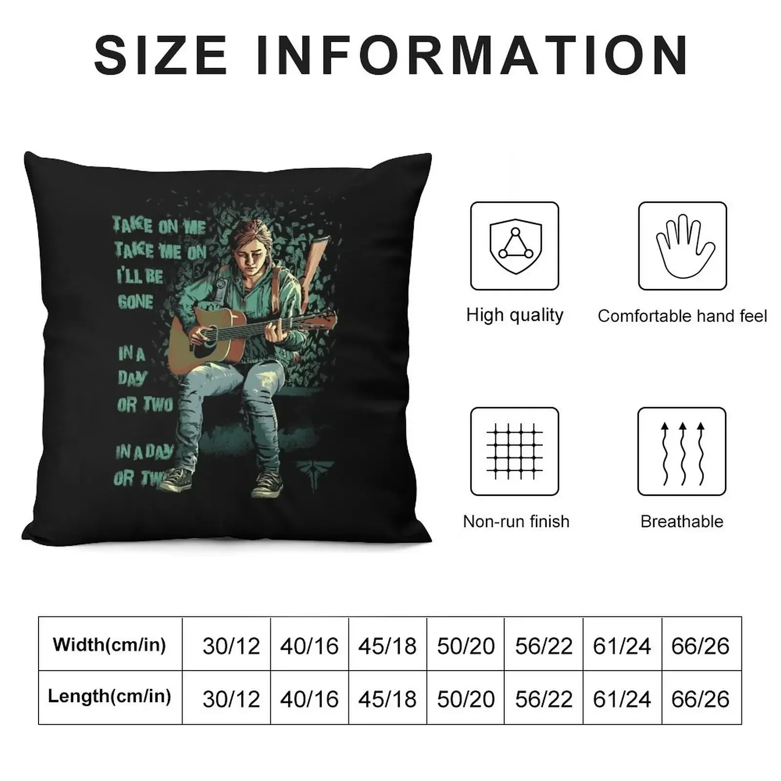 THE LAST OF US Part II Ellie Take On Me, I'll be Gone Throw Pillow pillows decor home Cushion Cover For Sofa pillow