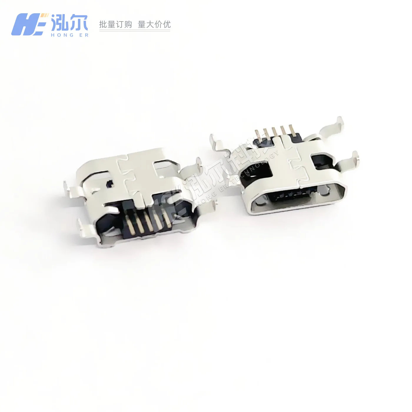 Fro MICRO USB 2.0 Female 5Pin Heavy Board 0.7 Four-Pin Plug, Flat Port Connector