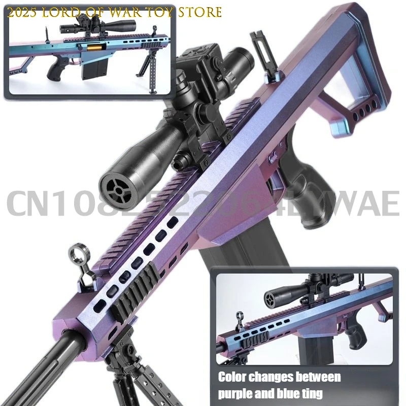 Karabin snajperski Barrett Pistolet zabawkowy Realistyczny pistolet na miękkie pociski Duży ręczny blaster Airsoft Broń Dorośli Chłopcy Gry na świeżym powietrzu CS Walki