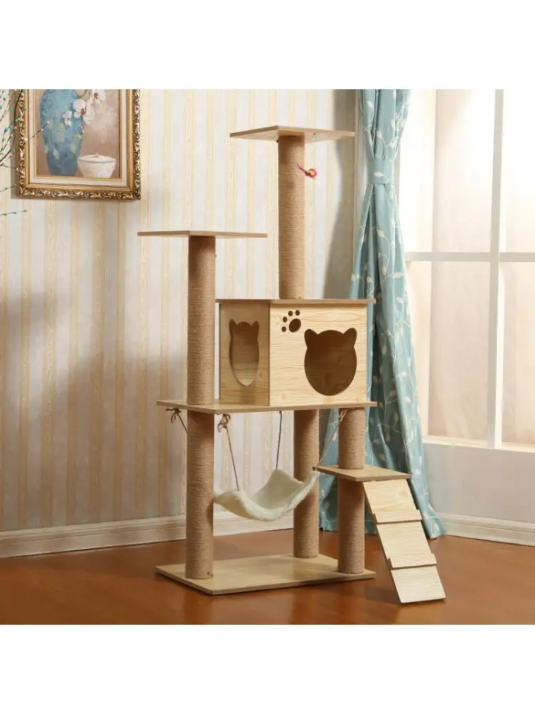 

Cat Climbing Frame Large Cat Climbing Frame Cat Nest Cat Tree Multilayer Wooden Cat Grabbing Pole Cat Toy Sisal Cat Platform