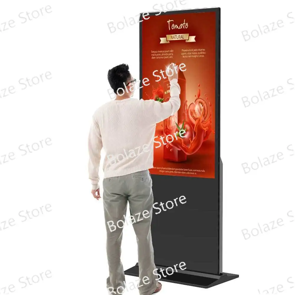 Vertical 32 inch digital signage player screen floor lcd stand touch 4k advertising display kiosk