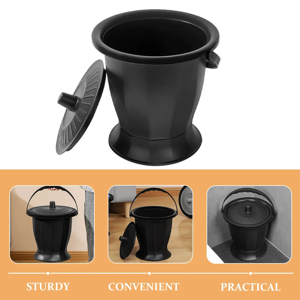Portable Adult Chamber Pot Toilet Thick PP Material Portable Spittoon with Lid Non-Skid Stable Design for Elderly Disabled Use