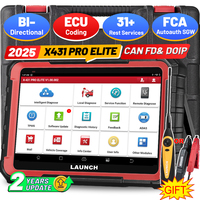 LAUNCH X431 PRO Elite OBD2 diagnostic tool CAN FD DOIP ECU Coding 31+ Reset Full System Scanner FCA Autoauth 2 Years Free Update