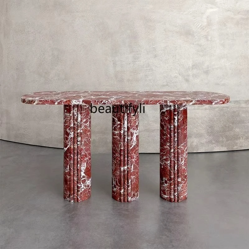 

Natural marble light luxury entrance table modern and simple, living room entrance entrance table storage table