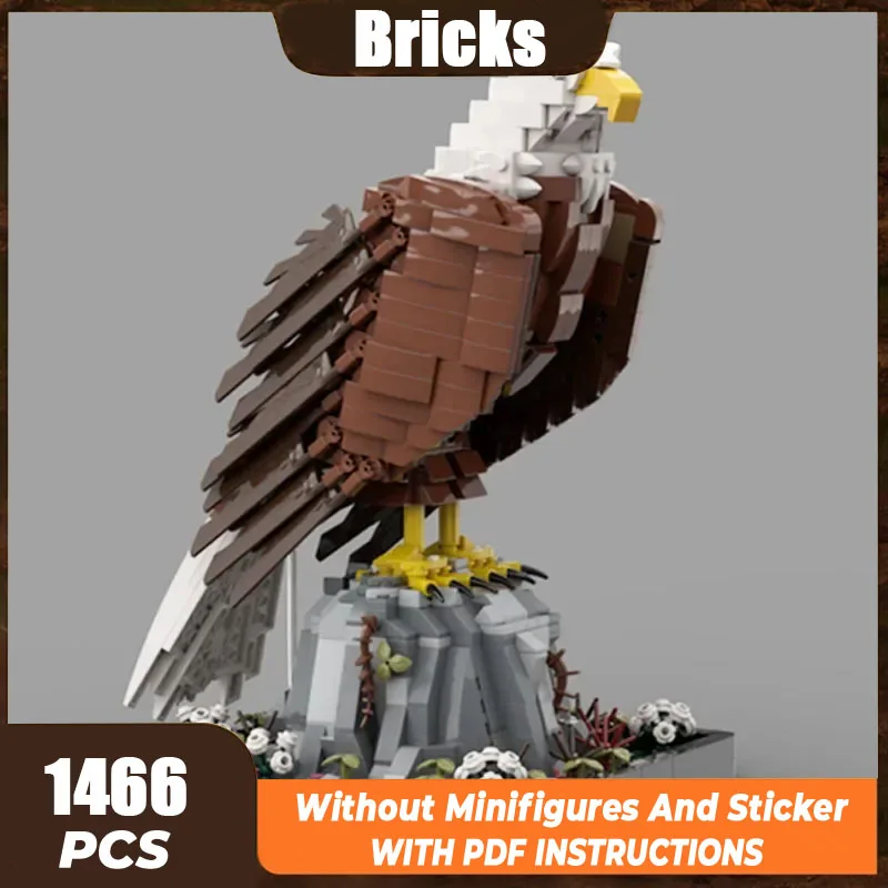 Moc Building Bricks Grassland Animal Model Iconic Bird-Bald Eagle Technology Modular Blocks Gift Christmas Toy DIY Sets Assembly