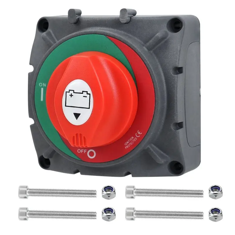 High Current 12-24V 350A Battery Disconnect Switch Marine Grade For RV ATV UTV Boat Ship Yacht Truck Vehicle-N29R