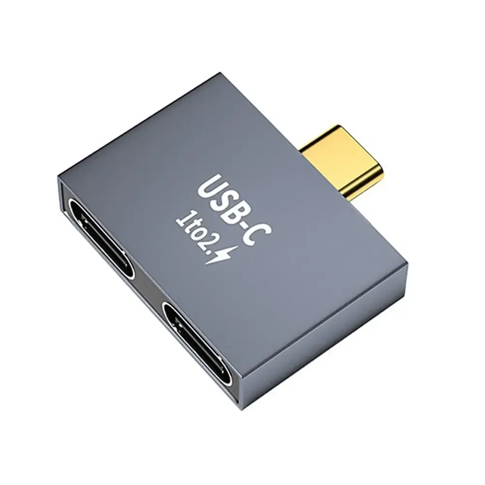 Extension Connector 1 to 2 Adapter Type-C Splitter Data Transfer USB C Male to Dual USB C Female PD Charger