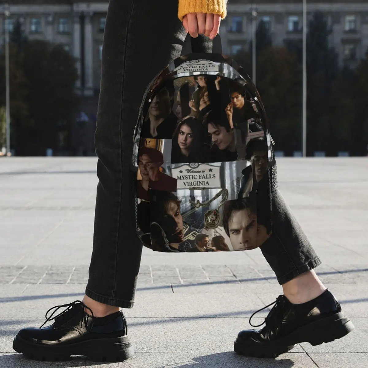 Damon Salvatore The Vampire Diaries Backpack Student BookBag Children School Bag Laptop Shoulder Bags for Boys Girls