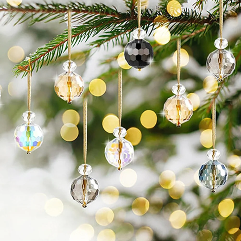 

12Pcs Colorful Crystal Ball Ornaments Mini Iridescent Glass Balls Christmas Tree Decorations Holiday Home Party Decor