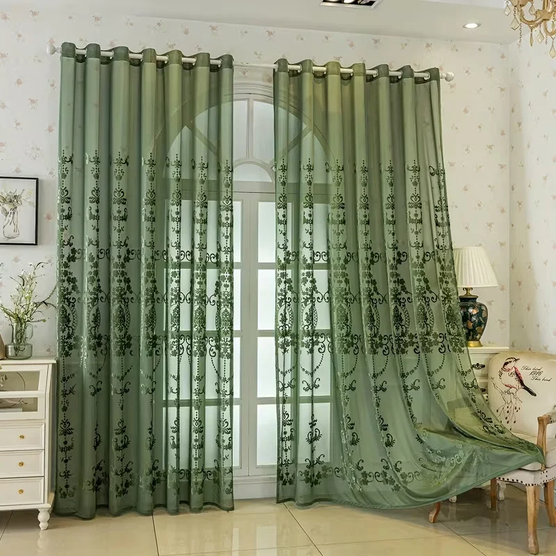 1pc Modern Luxury Sheer Window Curtain, Easy Installation, Drape Texture, High-Quality Color, Perfect for Luxurious Apartments