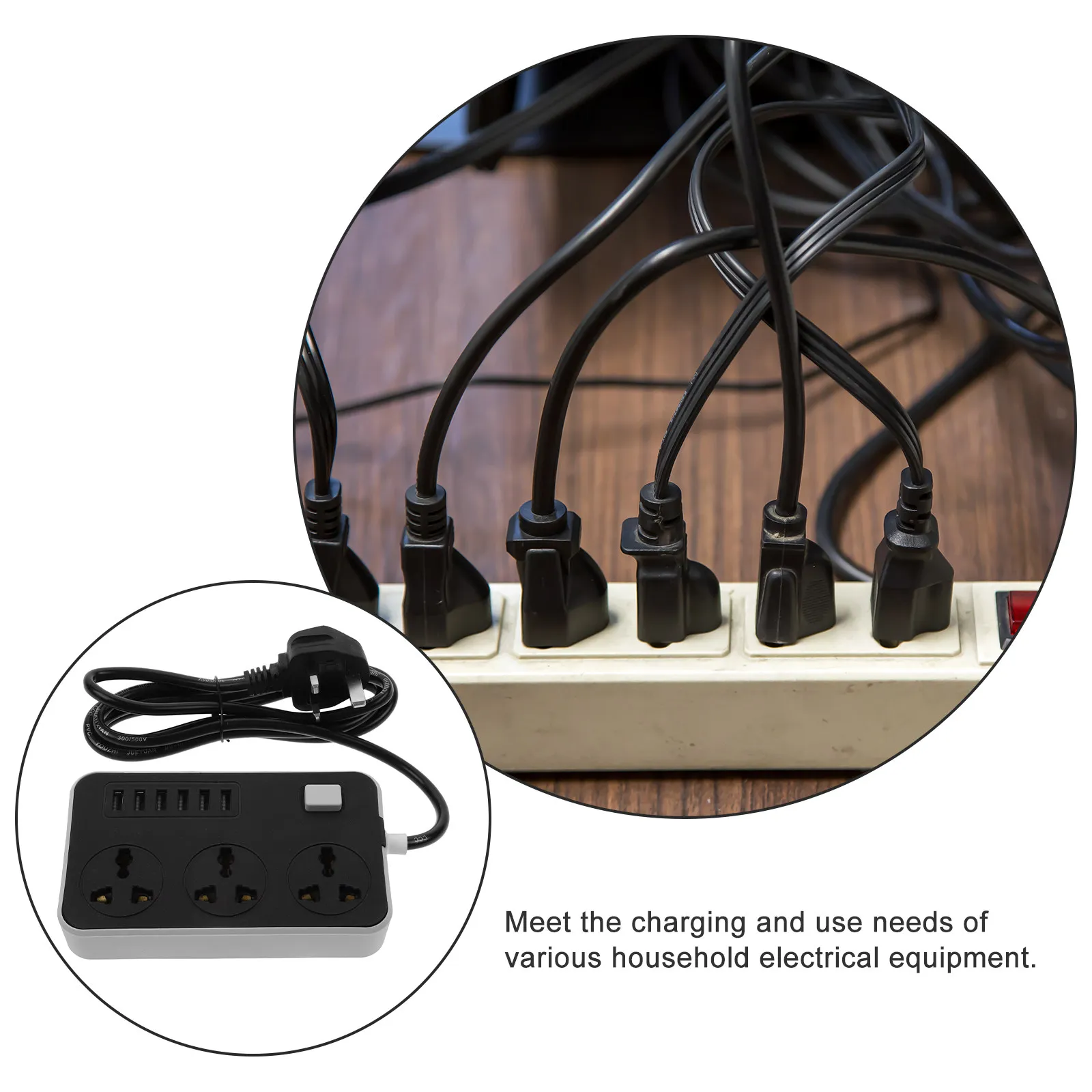 Travel Power Strip USB Port Vertical Multi-Use Power Outlet Panel Portable Surge Protection Extension Socket Outdoor Use Uk Plug