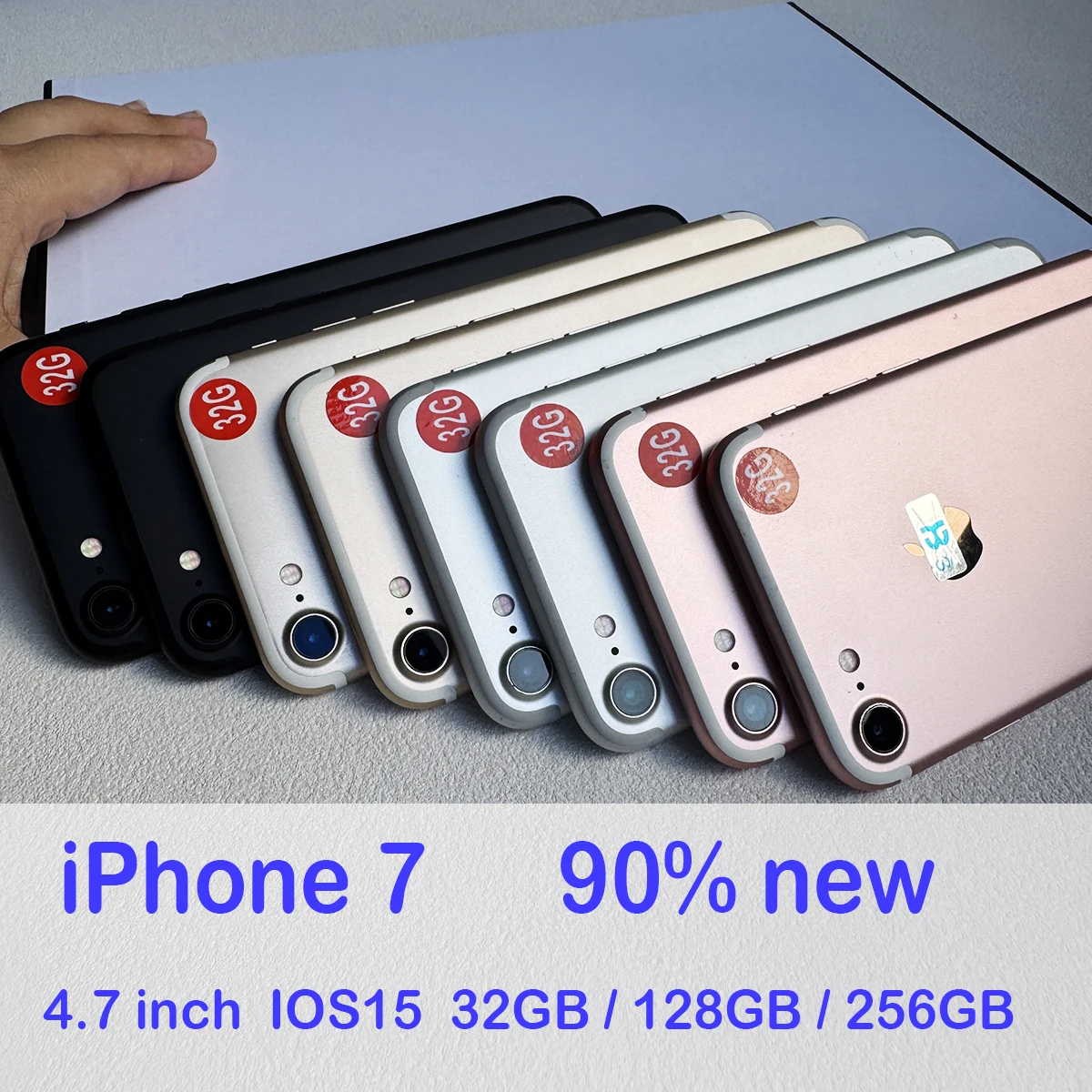 هاتف محمول iPhone 7 أصلي IOS مقاس 4.7 بوصة رباعي النواة 32 جيجابايت/128 جيجابايت/256 جيجابايت روم 2 جيجابايت رام 4 جيجا LTE 12 ميجابكسل هاتف ذكي مفتوح