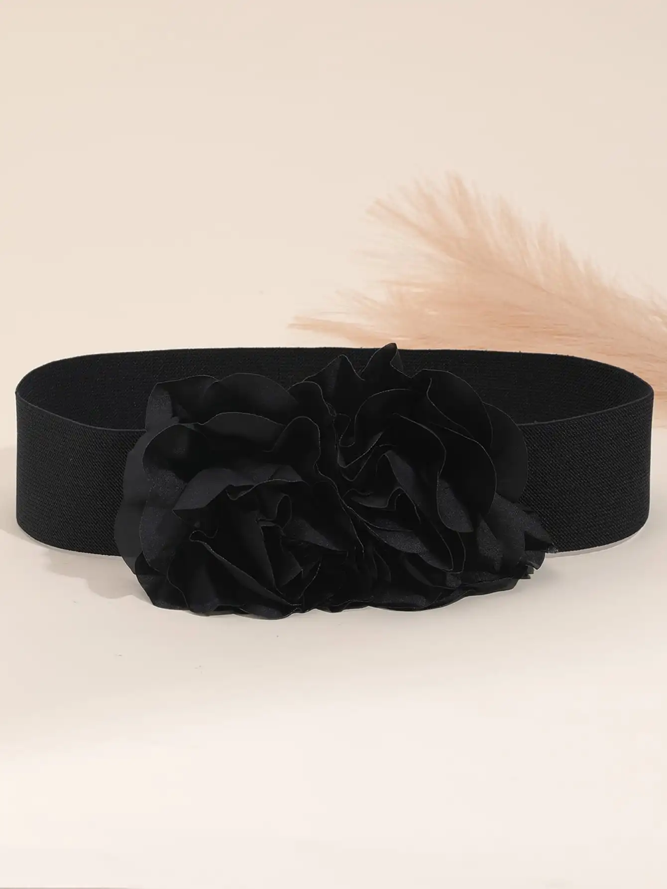 2-Petal Red Floral Design Women\'s Fashion Waist Belt