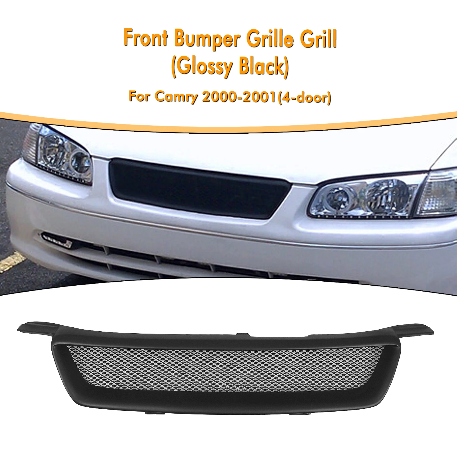 

Car Front Bumper Replacement Upper Grille Grill Mesh For Toyota Camry 4 Door 2000-2001 Sport