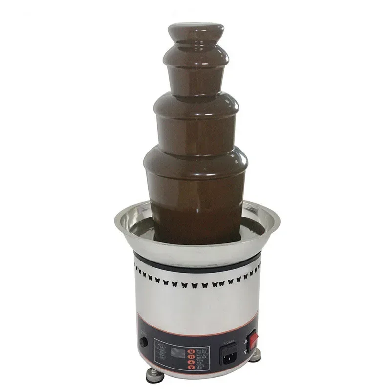 4 5 6 7 Tier Big Chocolate Melting With Heating Fondue Cheese Fondue Chocolate Machine Digital Chocolate Fountain Machine