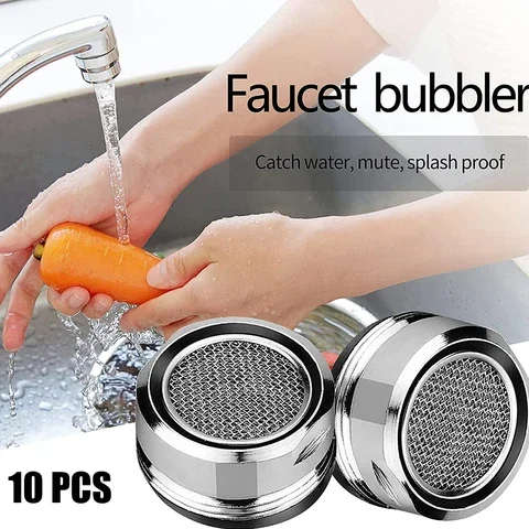 Water Saving Faucet Tap Aerator, Replaceable Filter, Mixed Nozzle, M24 Sprayer, Kitchen Accessories, 10 Pcs