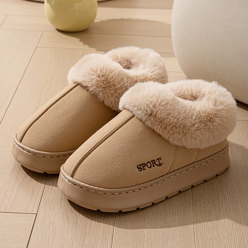 Winter Fluffy Women's Slippers Plush Luxury Designer Woman Shoes Flat Indoor Ankle Boots Female Casual Fuzzy Fur Slides Elegant