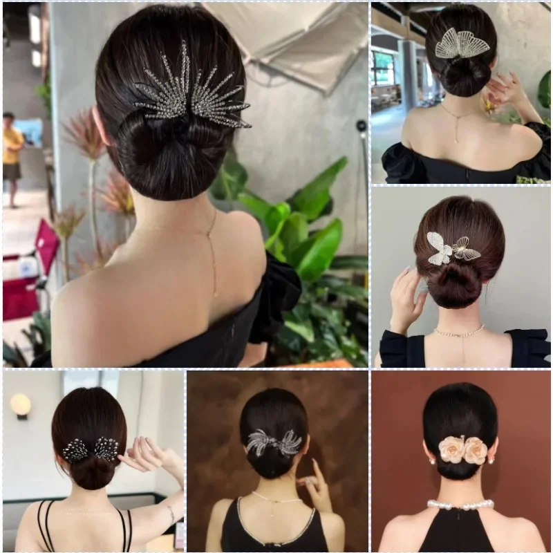 2024 Fashion Headband Roller Hair Curler Donut Bun Maker Lazy Hairpin Tool Women\'s Rabbit Ear Magic Hairstyle Ring Accessories