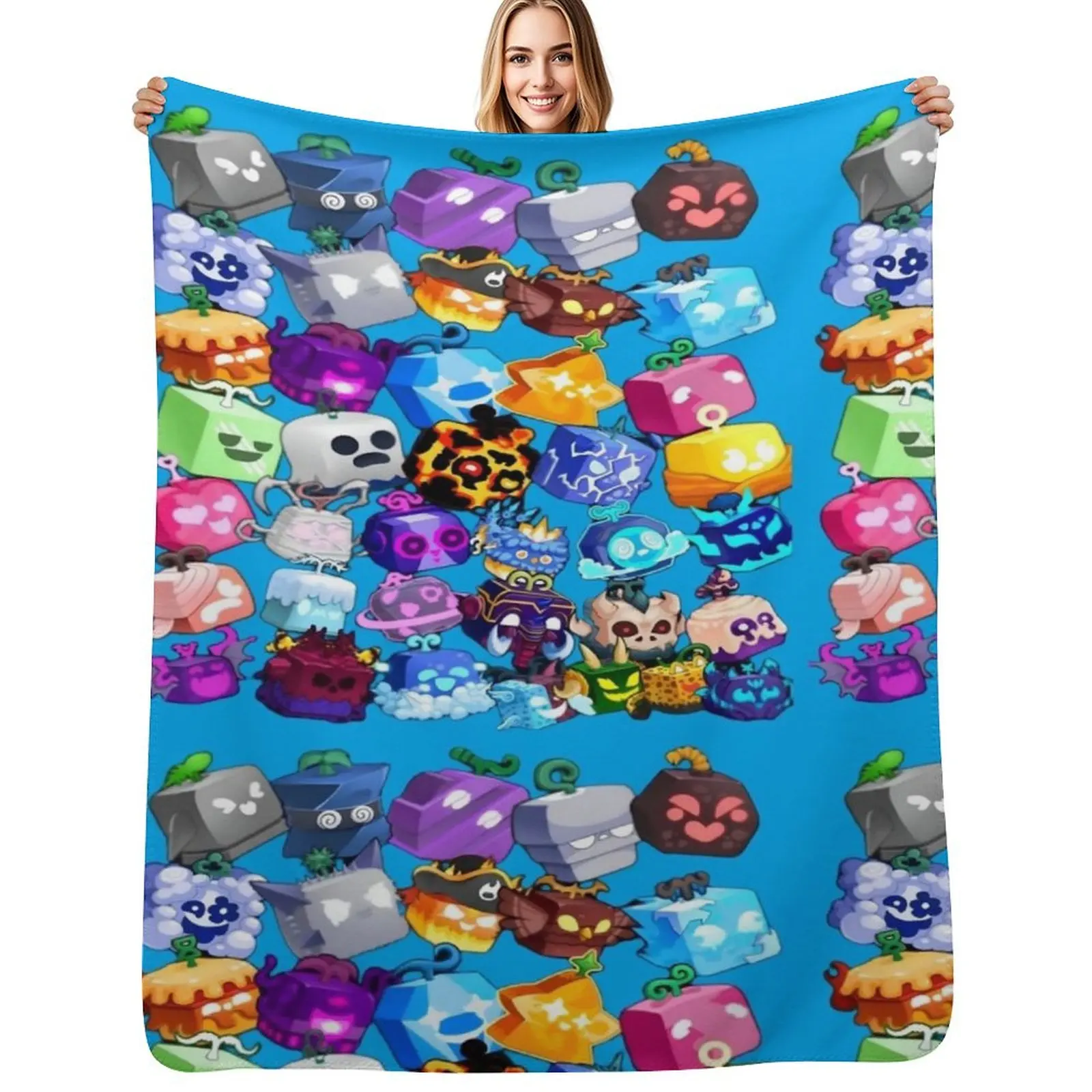 ??blox? fruit?blox? fruit?blox? fruit?blox? fruit??? Throw Blanket Flannel Fleece Soft Warm Throw Blanket