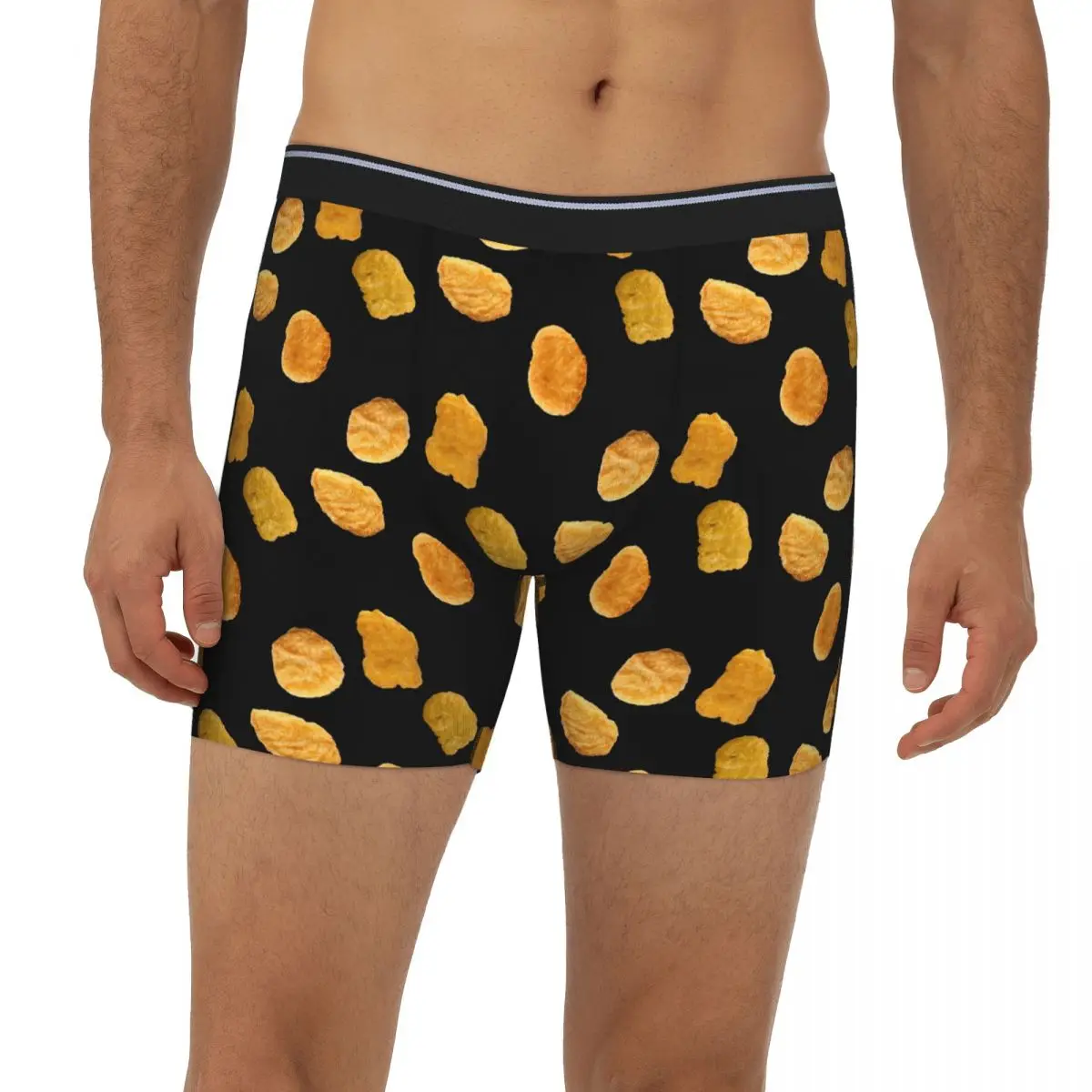 

Длинные трусы-боксеры Tasty Chicken Nuggets, короткие мужские трусы, удобное нижнее белье для мужчин, подарок бойфренду