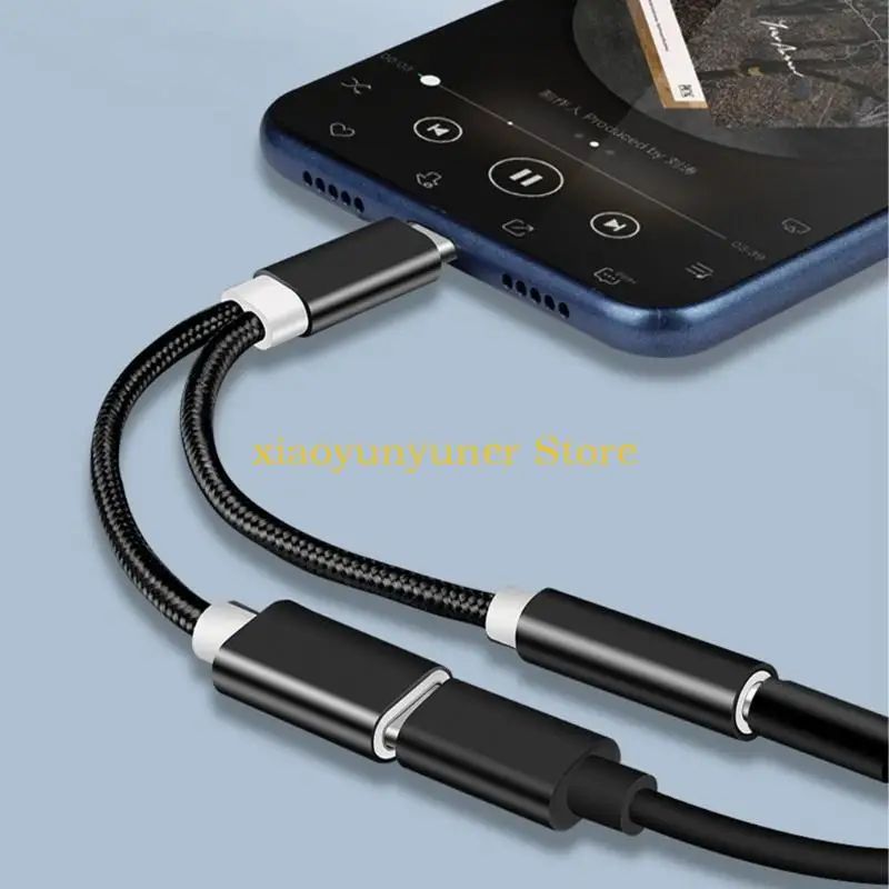 

P9JB Адаптер USB C на 3,5 ммUSB-адаптер C для одновременной зарядки прослушиваний