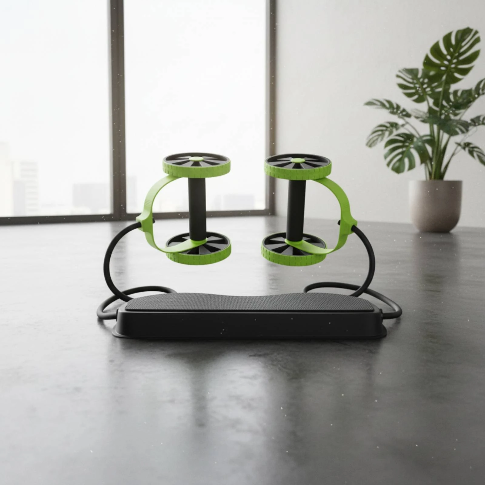 Ab Wheel with Ropes Multi-Function Ab Wheel Rolling Abdominal Instructor Ergonomic Handles Exercise Gear Built-in Resistance