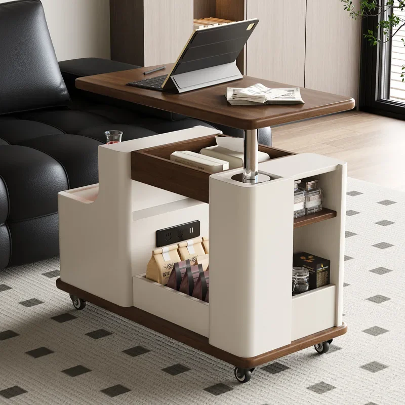 Movable side table coffee table small apartment living room sofa side cabinet snack trolley multi-function lifting small coffee