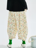 imakokoni 2025 Autumn Cute pure cotton washed cropped pants loose wide-leg with elastic waist255135 - Image 2