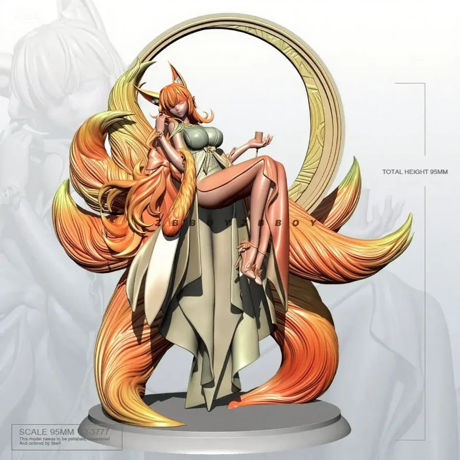 

95mm Resin Model Kit Nine Tailed Fox Self Assembled and Coloring TD-3777