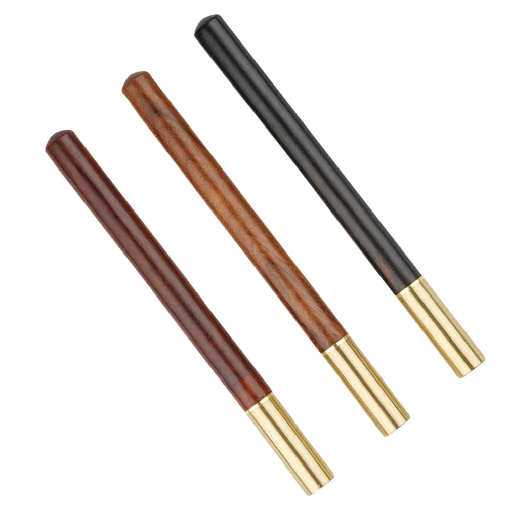 3Pcs Gel Pen Premium Wood Brass Medium Tip Office School Writing Smooth Daily Use Multi-Function Business Sign Pen