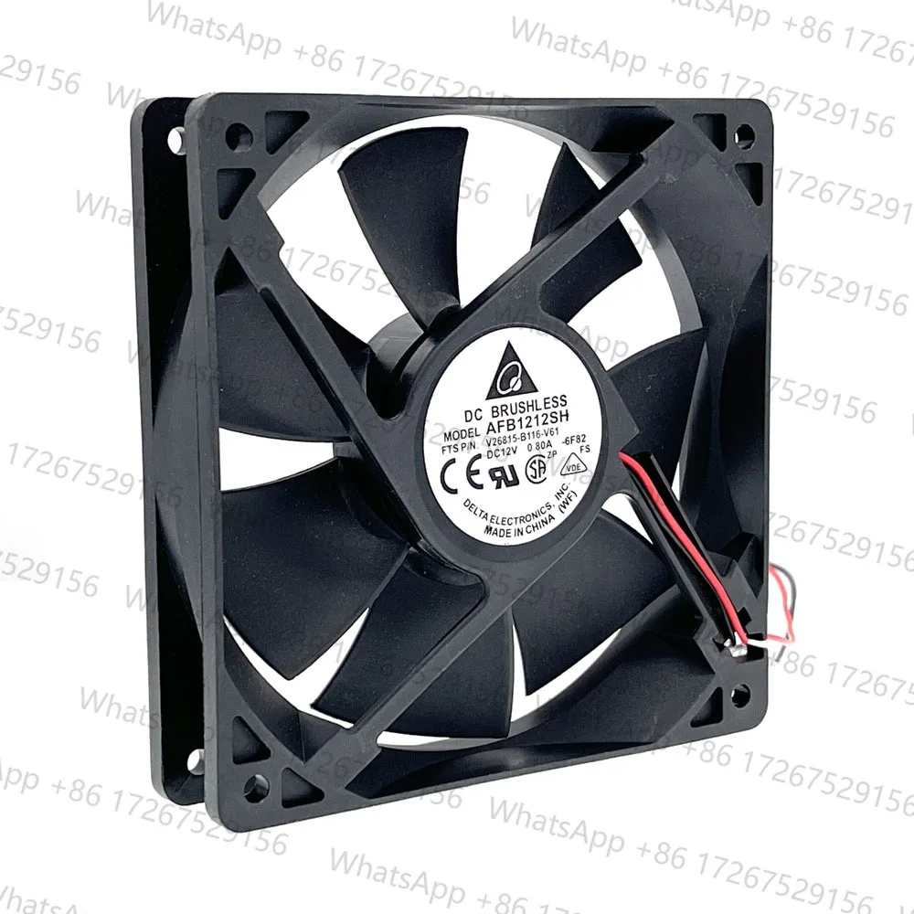 New for AFB1212SH 12CM 120MM 12025 DC 12V 0.80A Cooling Fan 120x120x25mm 2-p Ball Bearing  3400 rpm 113CFM ,High Speed CFM