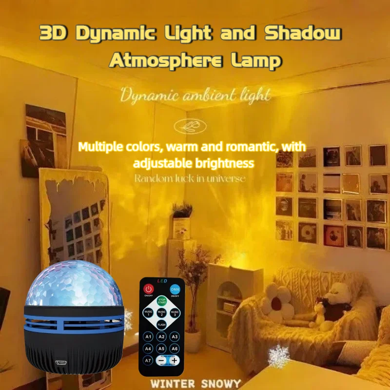 

1pc LED Northern Light Projection Lamp USB Powered Remote Control Color Changing Aurora Borealis For Bedroom Decor Party camping