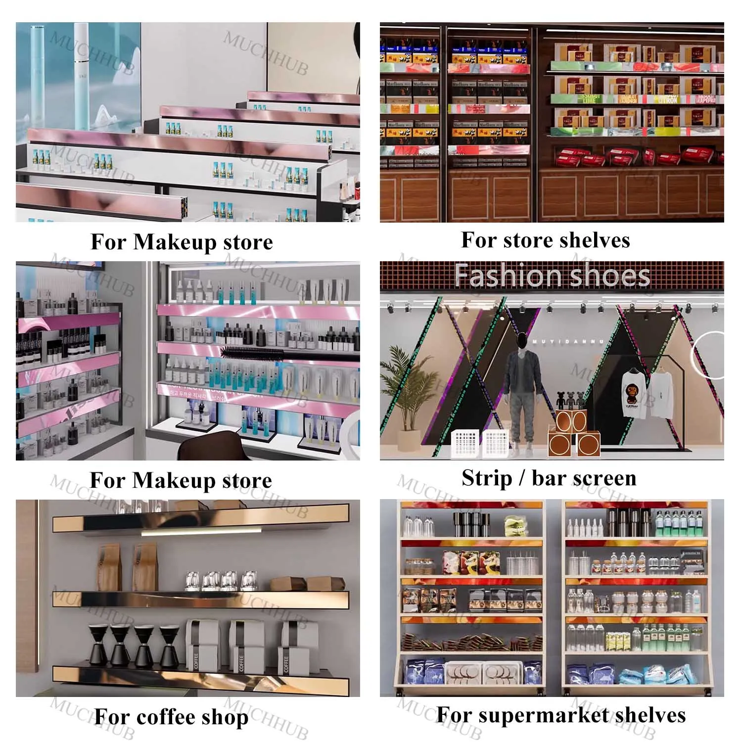 LED التجزئة 36 "37" 43 "48" 88 "شاشة واسعة امتدت العرض 24 بوصة الرف