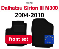 Car velour front rugs for Daihatsu Sirion III M300 hatchback (2004-2010) -Black (2 pcs)