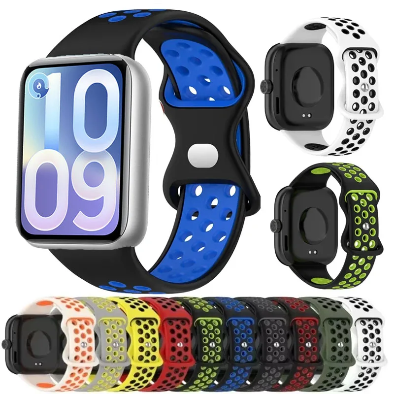 Atmungsaktives Silikonarmband für Xiaomi Mi Band 10 Pro/9 Pro/8Pro Sportarmband für Redmi Watch 4 5 6 Ersatz-Armband