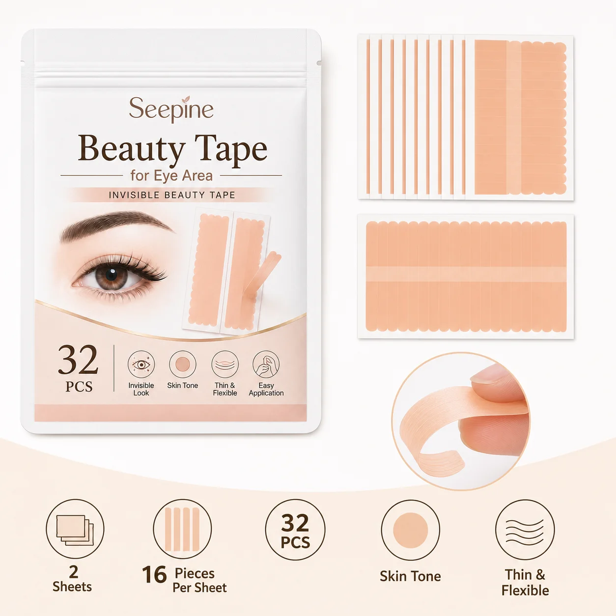 32 قطعة من شرائط التجميل لمنطق - مراجعة Beauty - Makeup - Eyes وسعره